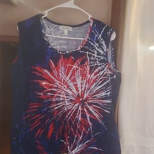 Dressbarn Blue Red Sleeveless Tank Top